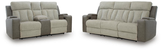 Stately Check Sofa and Loveseat