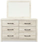 Cambeck  Panel Headboard With Mirrored Dresser
