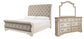 Realyn  Sleigh Bed With Mirrored Dresser