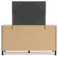 Cadmori Queen Upholstered Bed with Mirrored Dresser, Chest and Nightstand