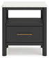 Cadmori Queen Upholstered Bed with Mirrored Dresser, Chest and Nightstand