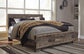 Derekson King Panel Bed with Mirrored Dresser and 2 Nightstands