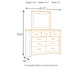 Brinxton Queen/Full Panel Headboard with Mirrored Dresser