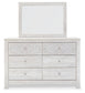 Paxberry Queen Panel Bed with Mirrored Dresser