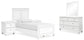Fortman Twin Panel Bed with Mirrored Dresser and 2 Nightstands