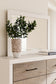 Charbitt Full Panel Bed with Mirrored Dresser and Nightstand